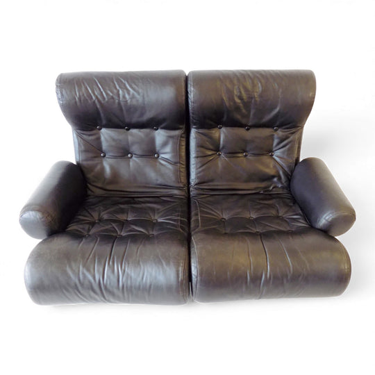 Otto Zapf Sofalette Leder Zweisitzer Sofa, 1970