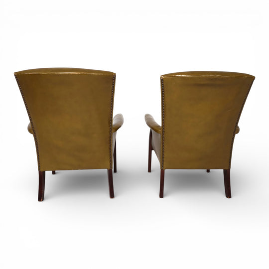 2er Set moosgrüne Froxfield Ledersessel von Parker Knoll, 1960