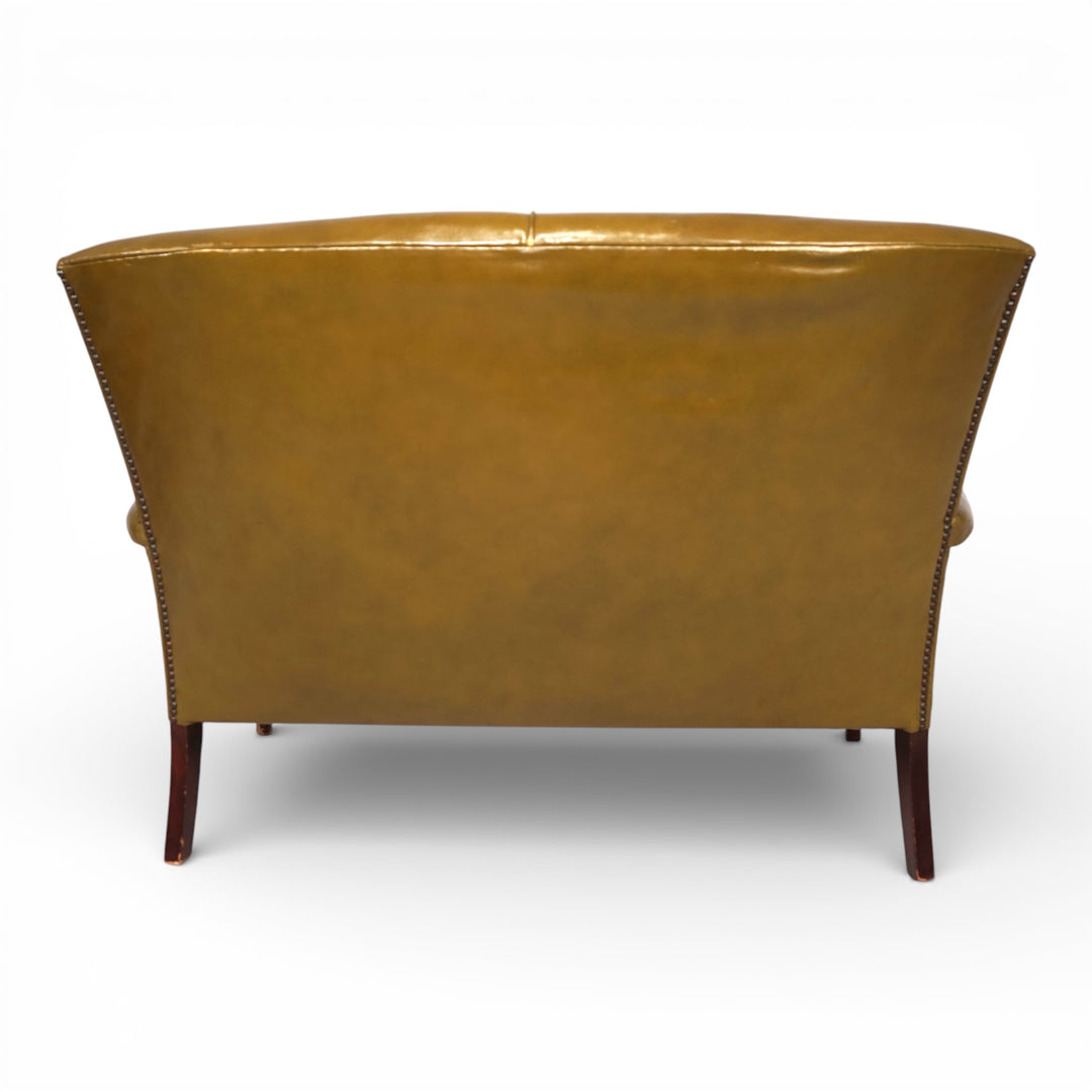 Moosgrünes Froxfield Ledersofa Zweisitzer von Parker Knoll, 1960