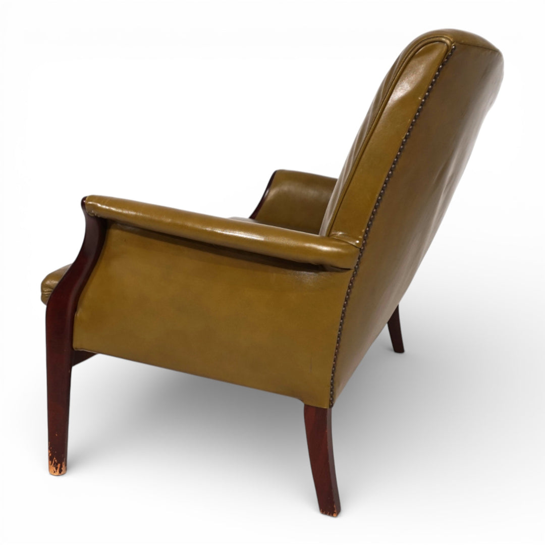 Moosgrünes Froxfield Ledersofa Zweisitzer von Parker Knoll, 1960