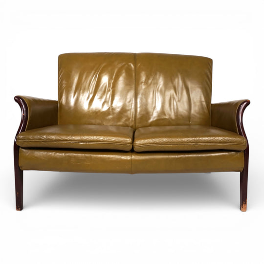 Set Froxfield 2 Ledersessel und Ledersofa moosgrün von Parker Knoll, 1960