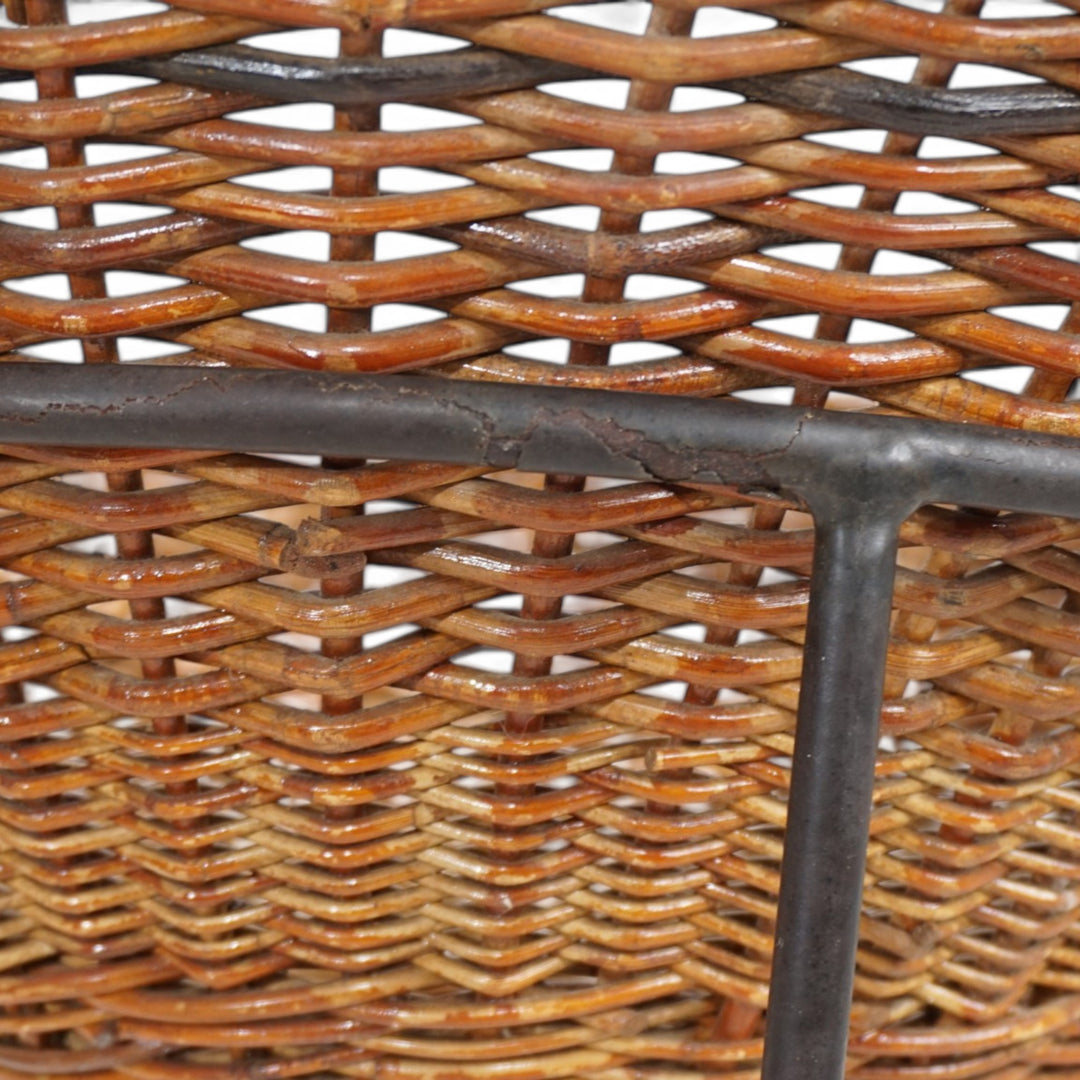 Pod Chairs – Paar Loungesessel aus Rattan/Korbgeflecht auf Metallgestell, 1970