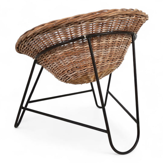 Rattan wicker pod garden chair, 1960