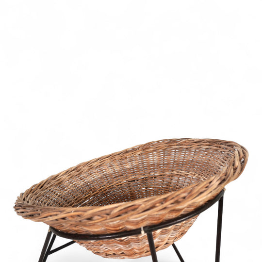 Rattan wicker pod garden chair, 1960