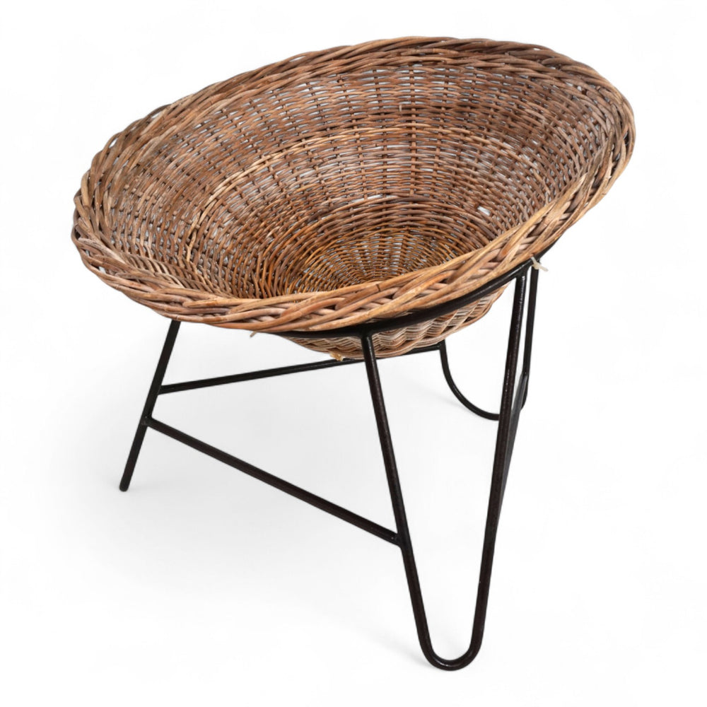 Rattan Korb Pod Gartensessel, 1960