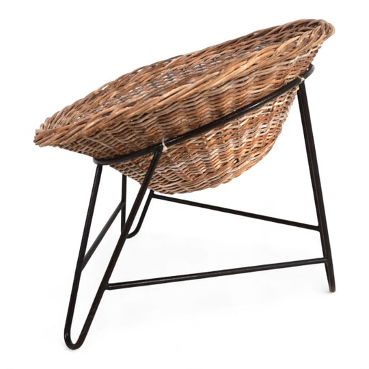Rattan wicker pod garden chair, 1960