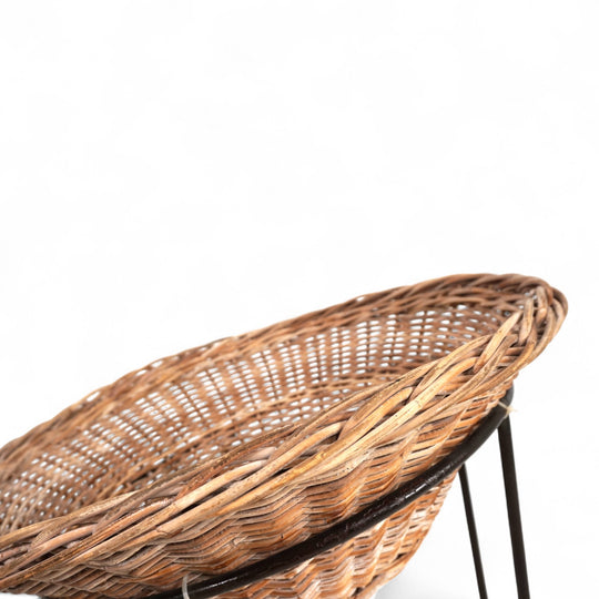 Rattan wicker pod garden chair, 1960