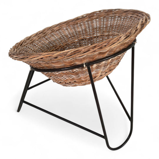 Rattan wicker pod garden chair, 1960