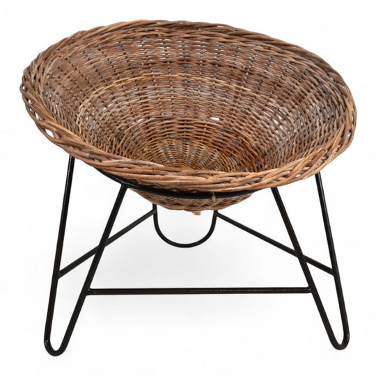 Rattan wicker pod garden chair, 1960