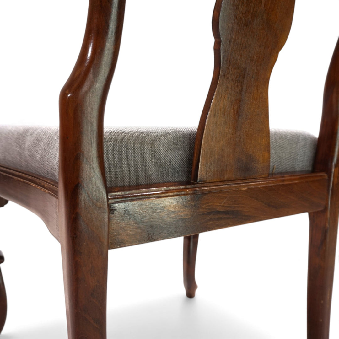 5er Set Queen Anne Mahagoni Esszimmerstühle, 1920