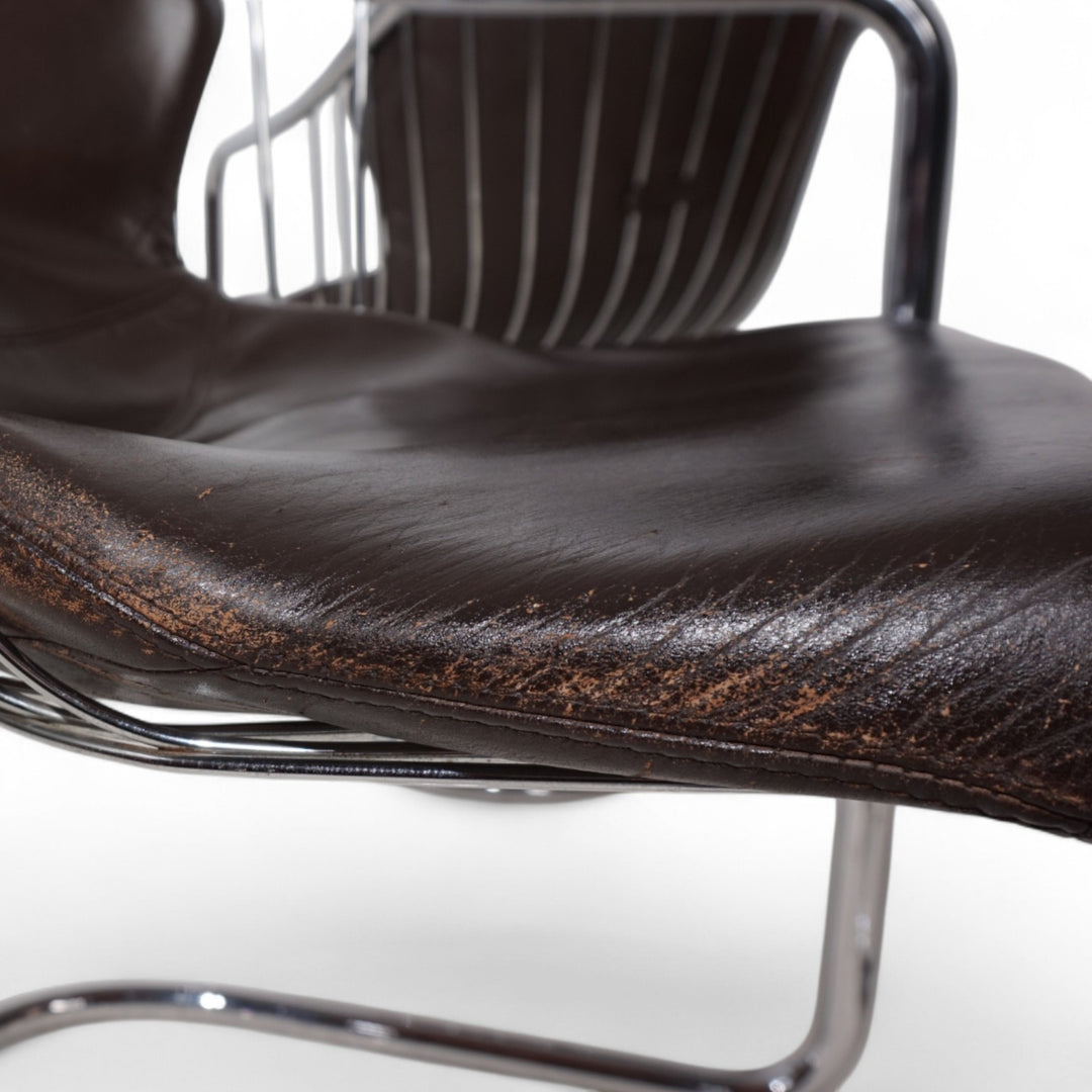 4er Set Chrom Esszimmerstühle von Gastone Rinaldi für Thema, 1970