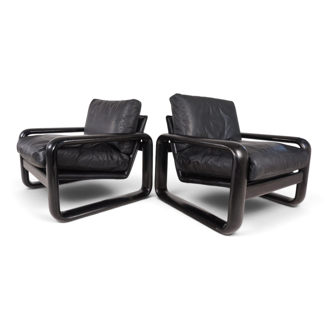 2er Set Rosenthal Hombre Leder Loungesessel von Burkhard Vogtherr, 1970