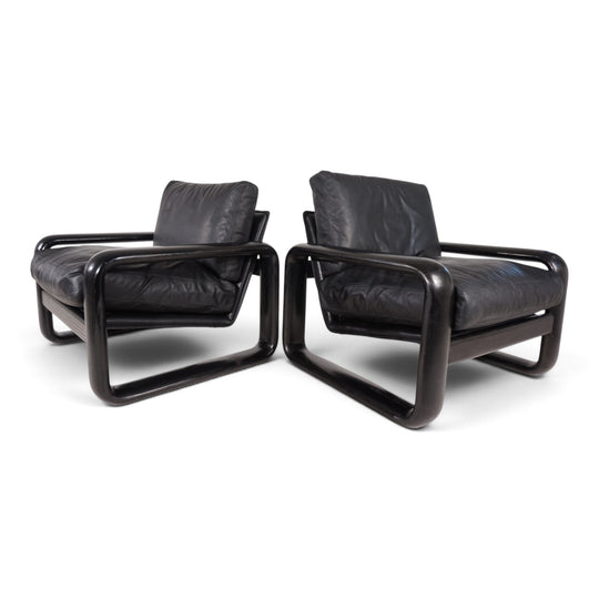 2er Set Rosenthal Hombre Leder Loungesessel von Burkhard Vogtherr, 1970