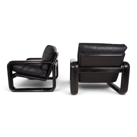 2er Set Rosenthal Hombre Leder Loungesessel von Burkhard Vogtherr, 1970