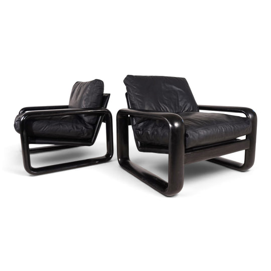 2er Set Rosenthal Hombre Leder Loungesessel von Burkhard Vogtherr, 1970