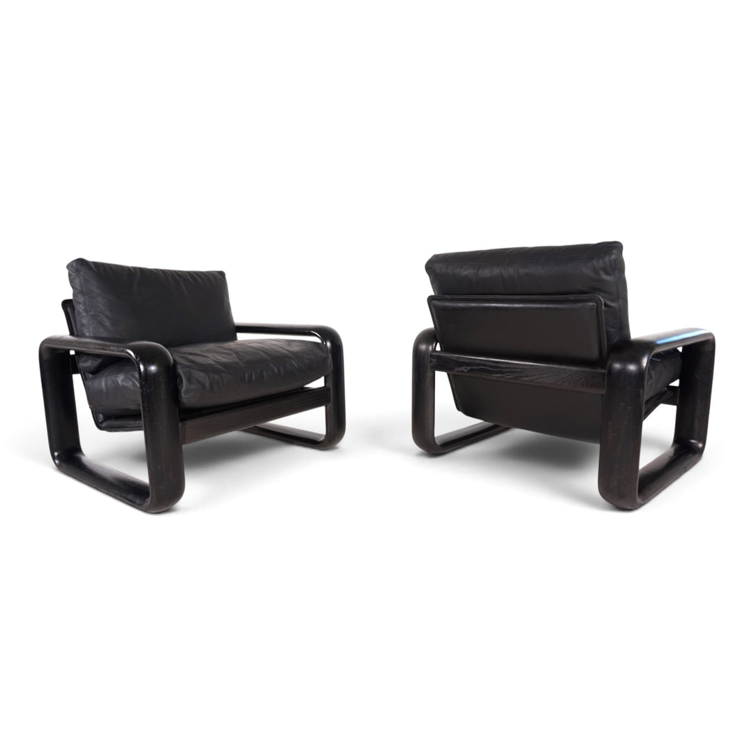 2er Set Rosenthal Hombre Leder Loungesessel von Burkhard Vogtherr, 1970