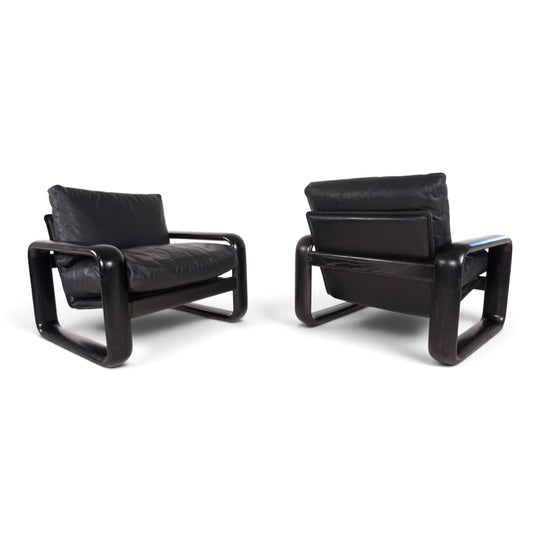 2er Set Rosenthal Hombre Leder Loungesessel von Burkhard Vogtherr, 1970