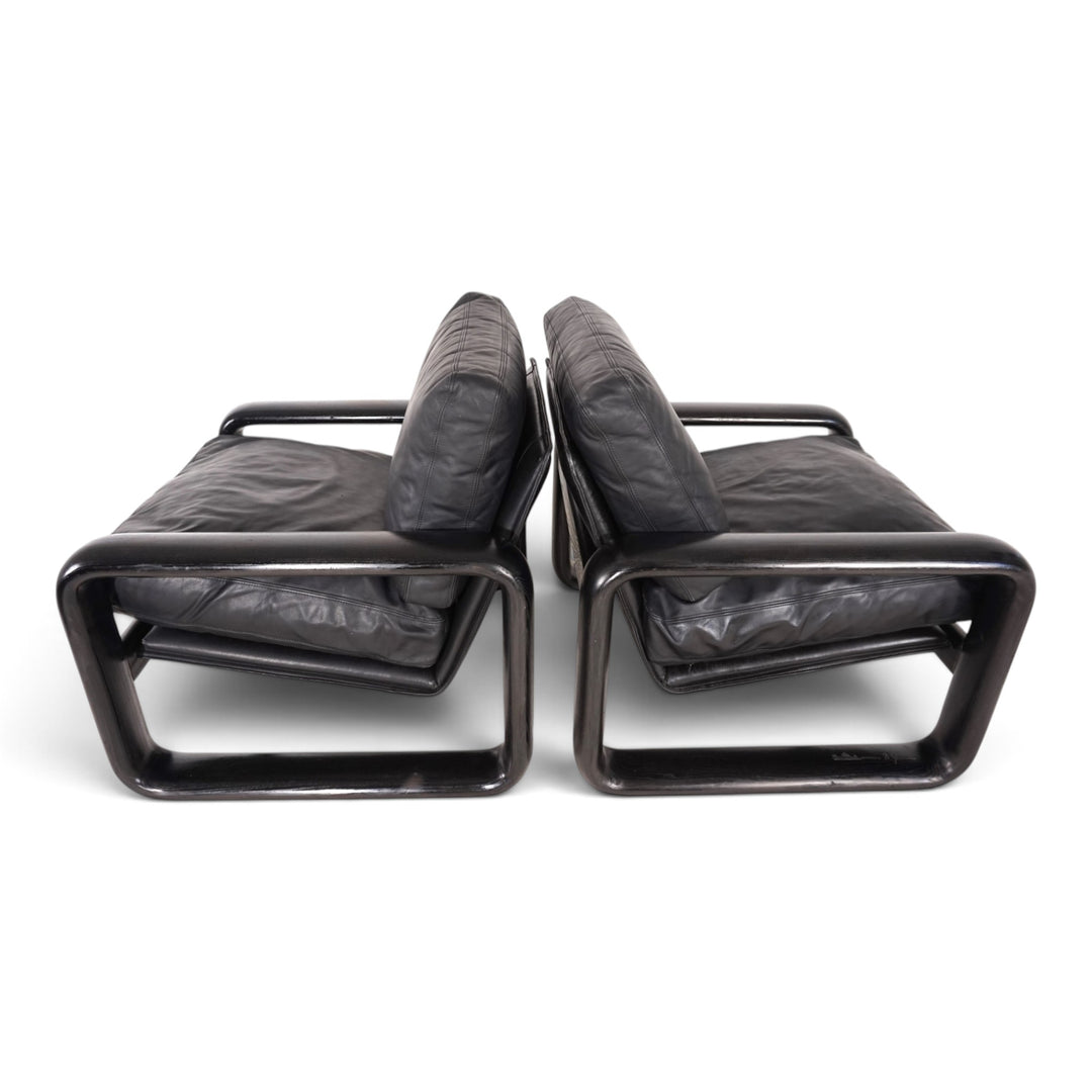 2er Set Rosenthal Hombre Leder Loungesessel von Burkhard Vogtherr, 1970