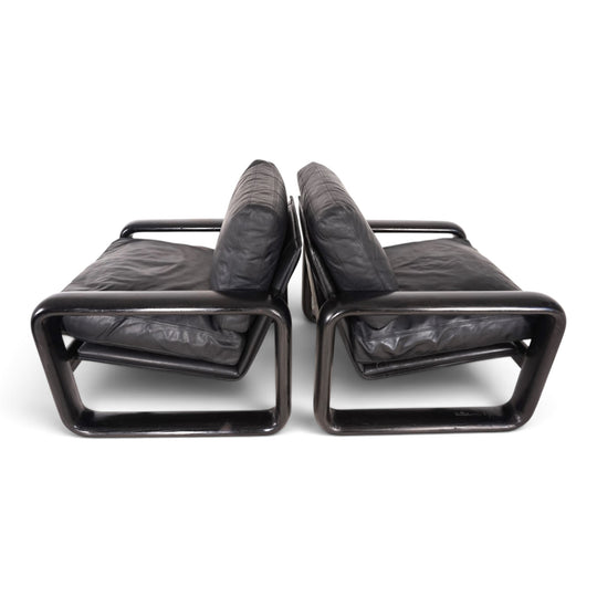 2er Set Rosenthal Hombre Leder Loungesessel von Burkhard Vogtherr, 1970