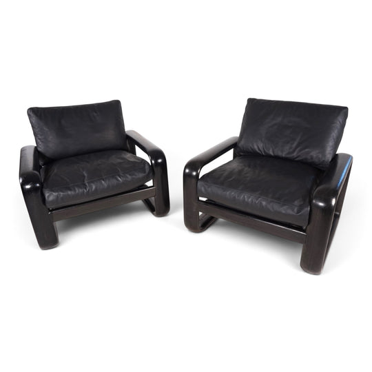 2er Set Rosenthal Hombre Leder Loungesessel von Burkhard Vogtherr, 1970