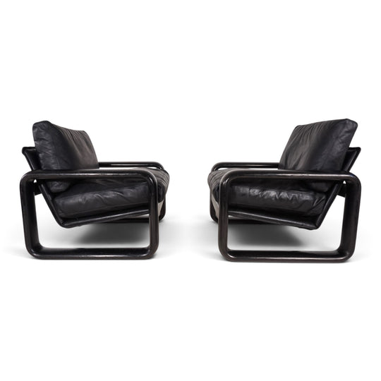 2er Set Rosenthal Hombre Leder Loungesessel von Burkhard Vogtherr, 1970