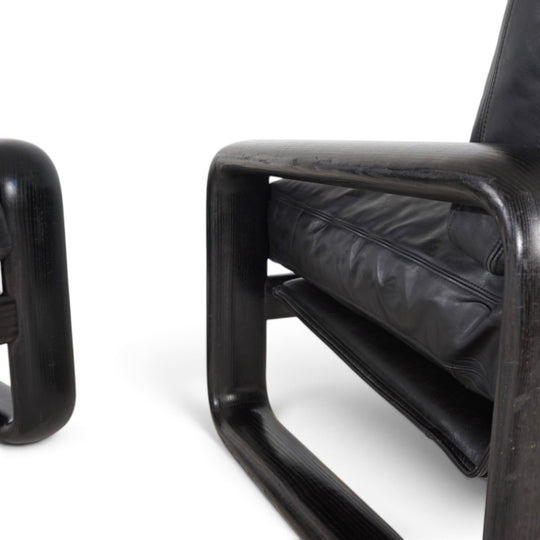 2er Set Rosenthal Hombre Leder Loungesessel von Burkhard Vogtherr, 1970
