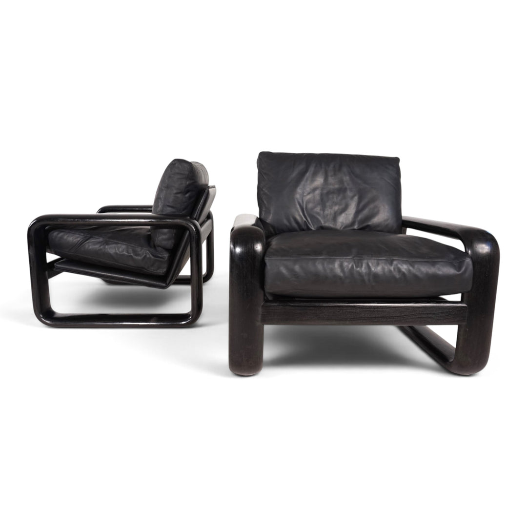 2er Set Rosenthal Hombre Leder Loungesessel von Burkhard Vogtherr, 1970