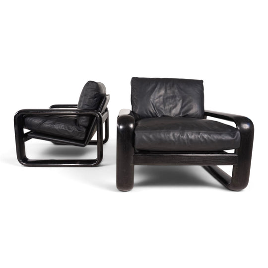 2er Set Rosenthal Hombre Leder Loungesessel von Burkhard Vogtherr, 1970