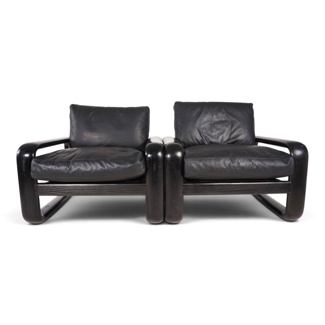 2er Set Rosenthal Hombre Leder Loungesessel von Burkhard Vogtherr, 1970