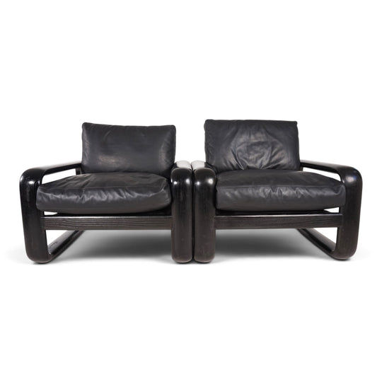 2er Set Rosenthal Hombre Leder Loungesessel von Burkhard Vogtherr, 1970