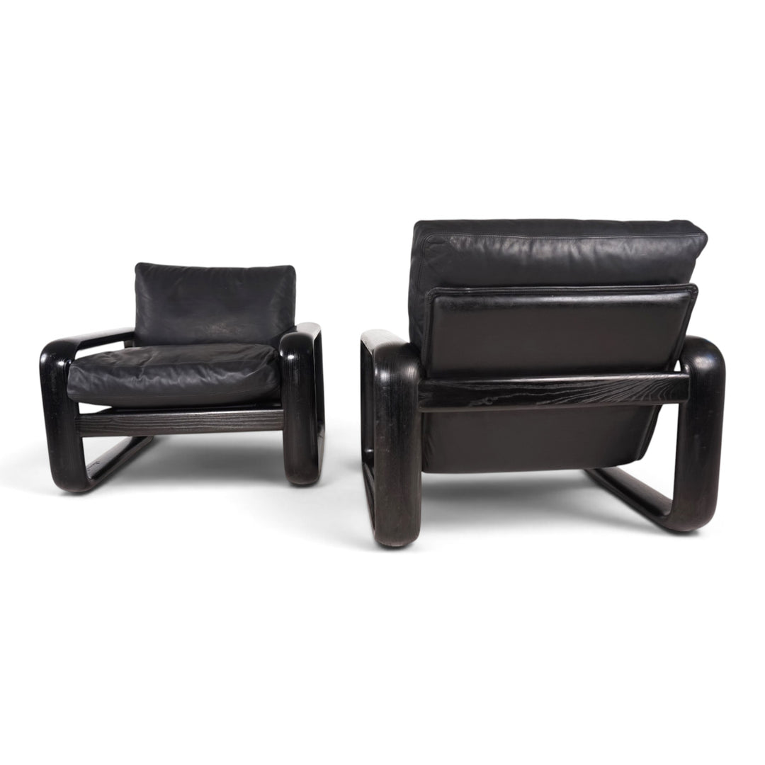 2er Set Rosenthal Hombre Leder Loungesessel von Burkhard Vogtherr, 1970