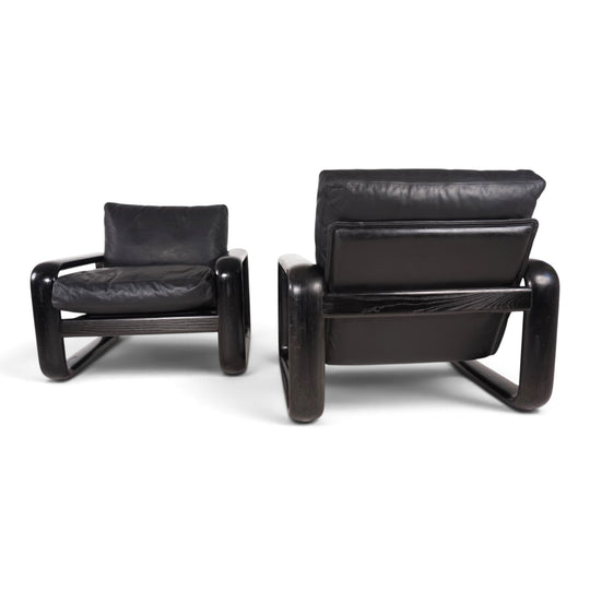 2er Set Rosenthal Hombre Leder Loungesessel von Burkhard Vogtherr, 1970