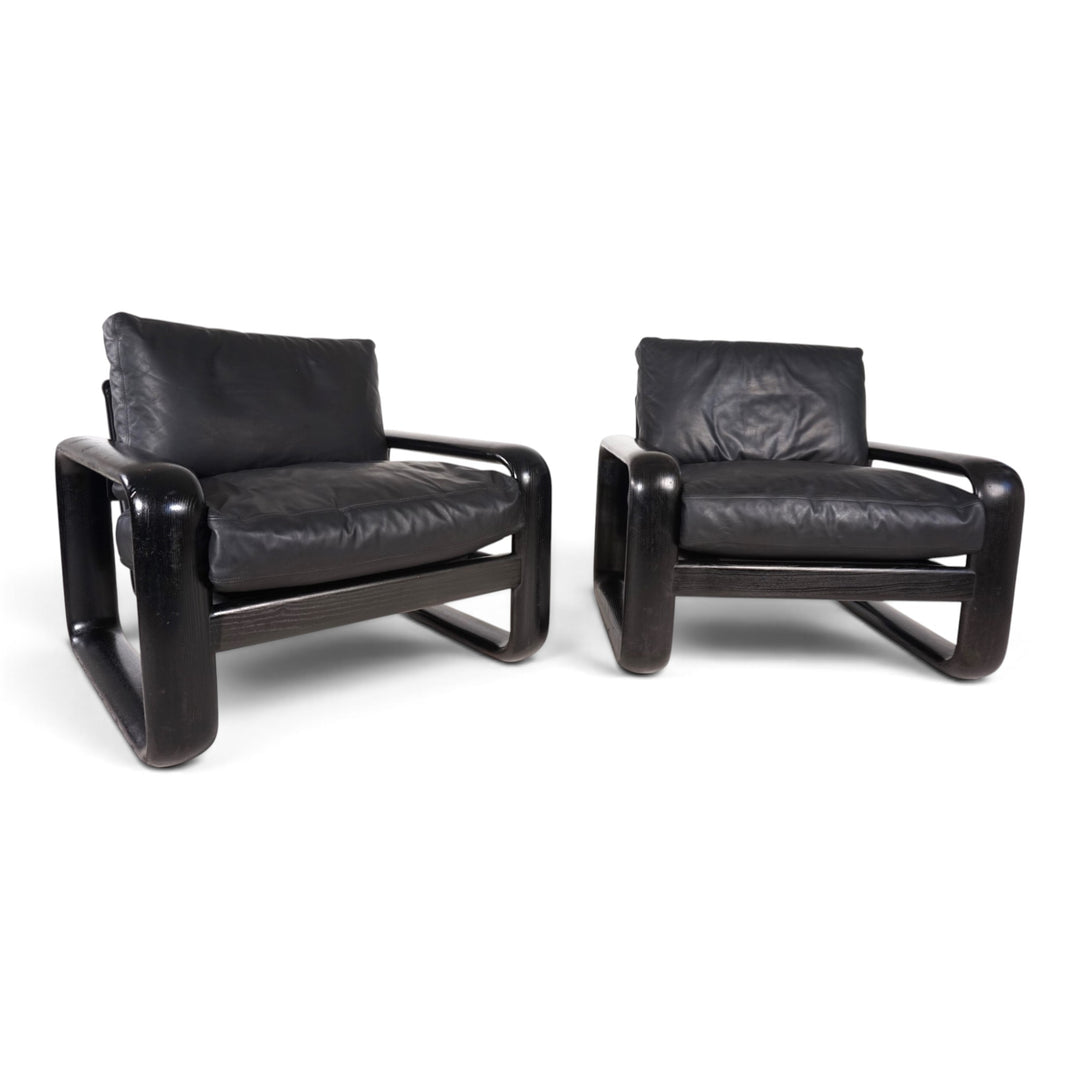 2er Set Rosenthal Hombre Leder Loungesessel von Burkhard Vogtherr, 1970