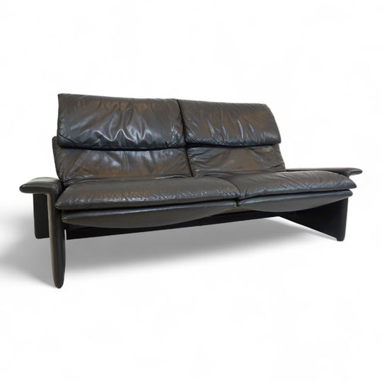 Saporiti Italia Zweisitzer Ledersofa von Giovanni Offredi, 1970