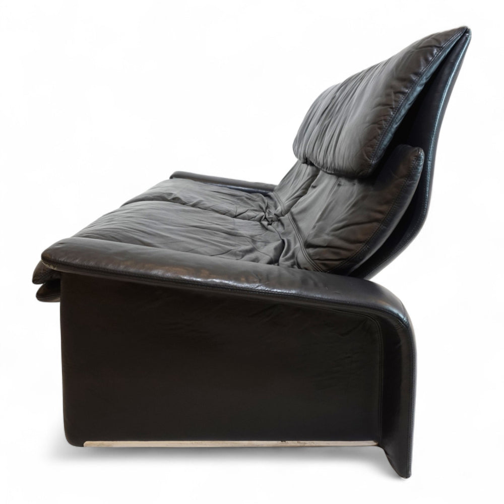 Saporiti Italia Zweisitzer Ledersofa von Giovanni Offredi, 1970