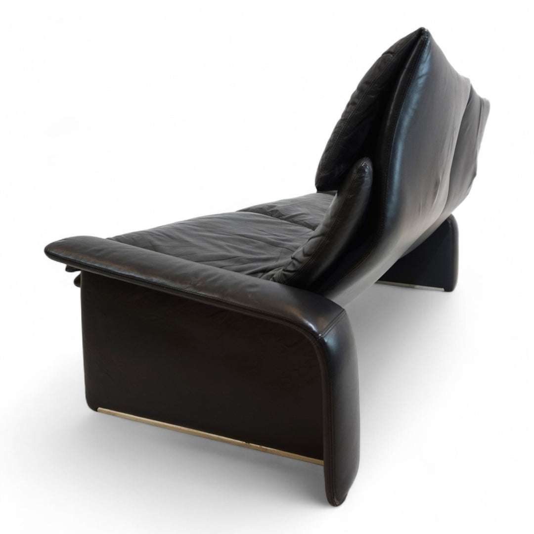 Saporiti Italia Zweisitzer Ledersofa von Giovanni Offredi, 1970