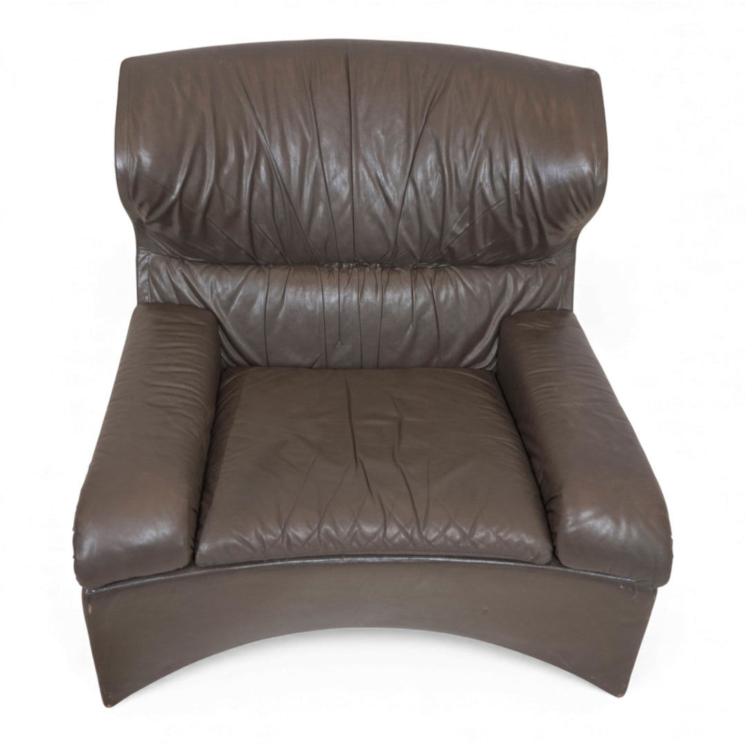 Saporiti Vela Alta Ledersessel von Giovanni Offredi, 1970