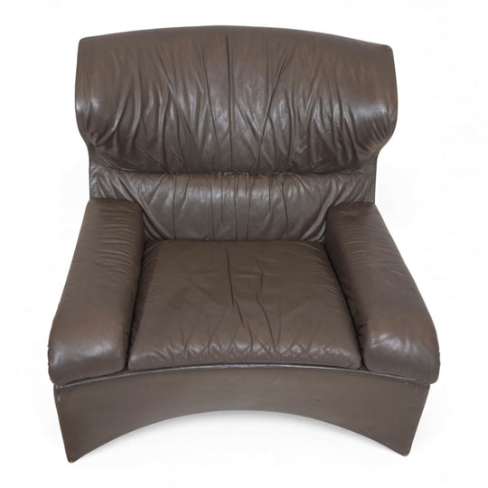 Saporiti Vela Alta Ledersessel von Giovanni Offredi, 1970