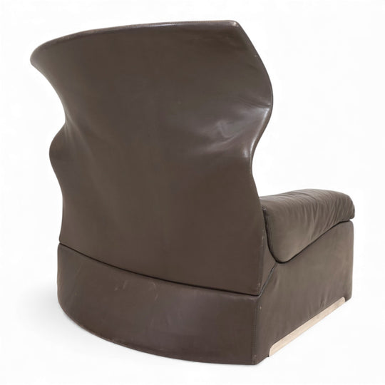 Saporiti Vela Alta Ledersessel von Giovanni Offredi, 1970