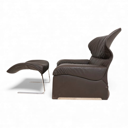 Saporiti Vela Alta Ledersessel von Giovanni Offredi, 1970