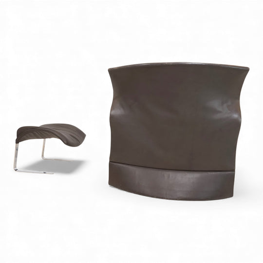 Saporiti Vela Alta Ledersessel von Giovanni Offredi, 1970