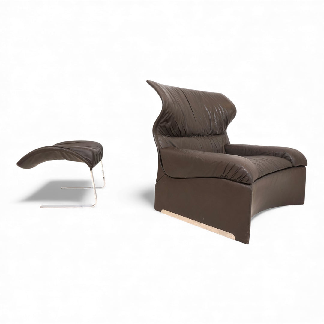 Saporiti Vela Alta Ledersessel von Giovanni Offredi, 1970