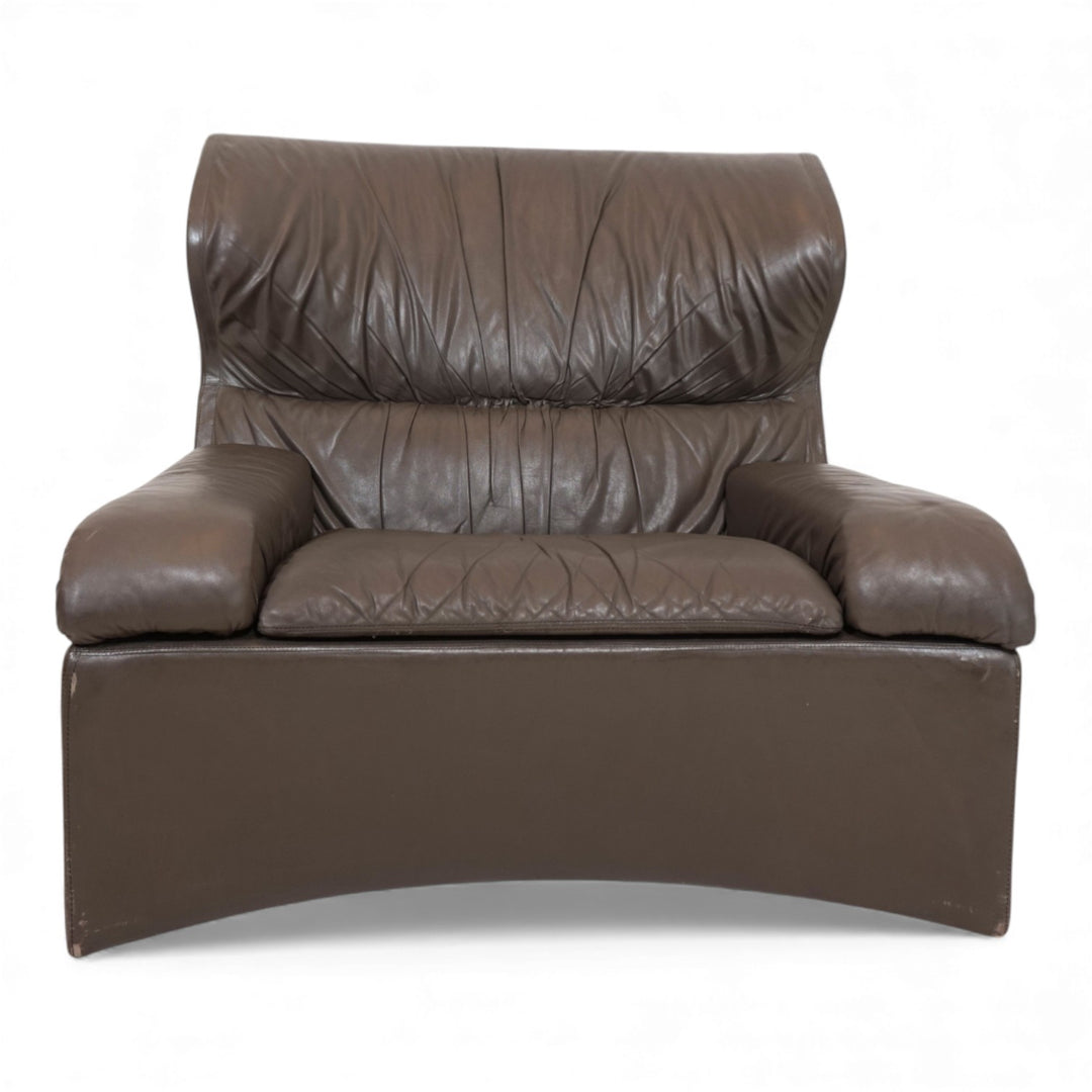 Saporiti Vela Alta Ledersessel von Giovanni Offredi, 1970