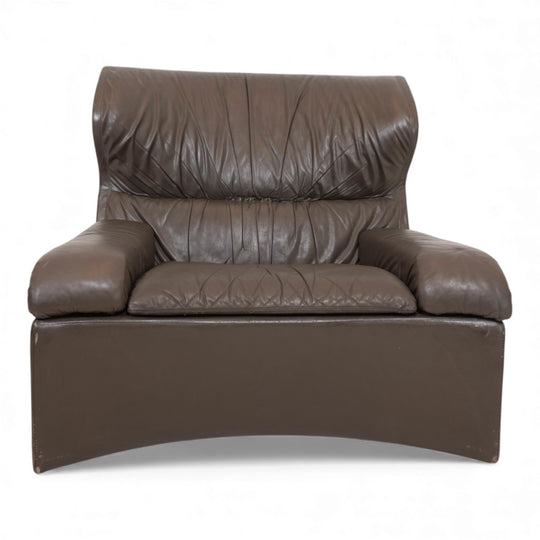 Saporiti Vela Alta Ledersessel von Giovanni Offredi, 1970