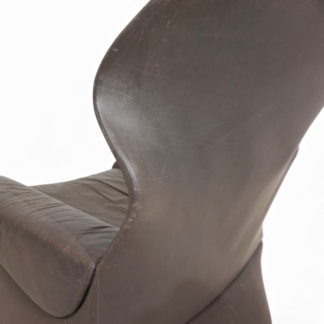 Saporiti Vela Alta Ledersessel von Giovanni Offredi, 1970