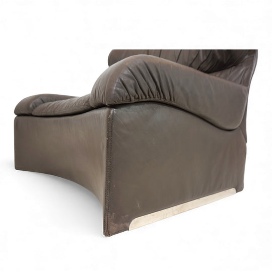 Saporiti Vela Alta Ledersessel von Giovanni Offredi, 1970