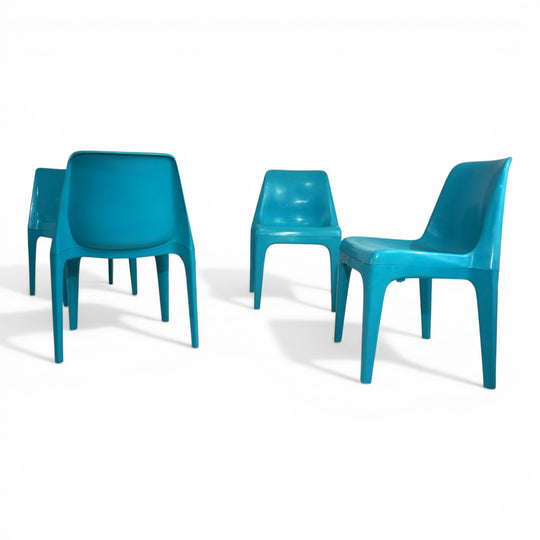 4er Set Schröder & Henzelmann Space Age Esszimmerstühle, 1970