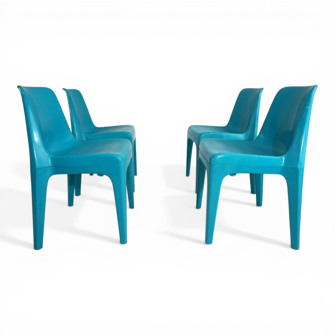 4er Set Schröder & Henzelmann Space Age Esszimmerstühle, 1970