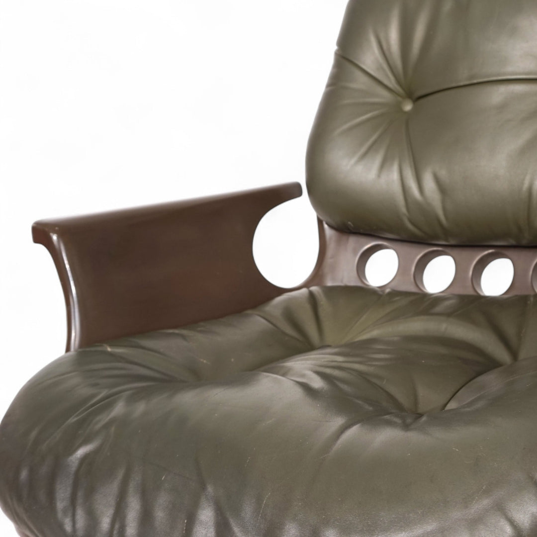 Stoll Giroflex 7112 Space Age Leder Bürosessel von Martin Stoll, 1970