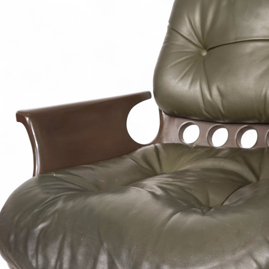 Stoll Giroflex 7112 Space Age Leder Bürosessel von Martin Stoll, 1970